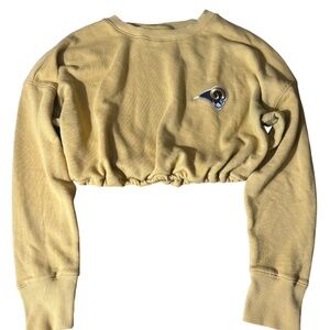 Los Angeles Rams Gold Crop Sweatshirt Vintage|NFL|Large